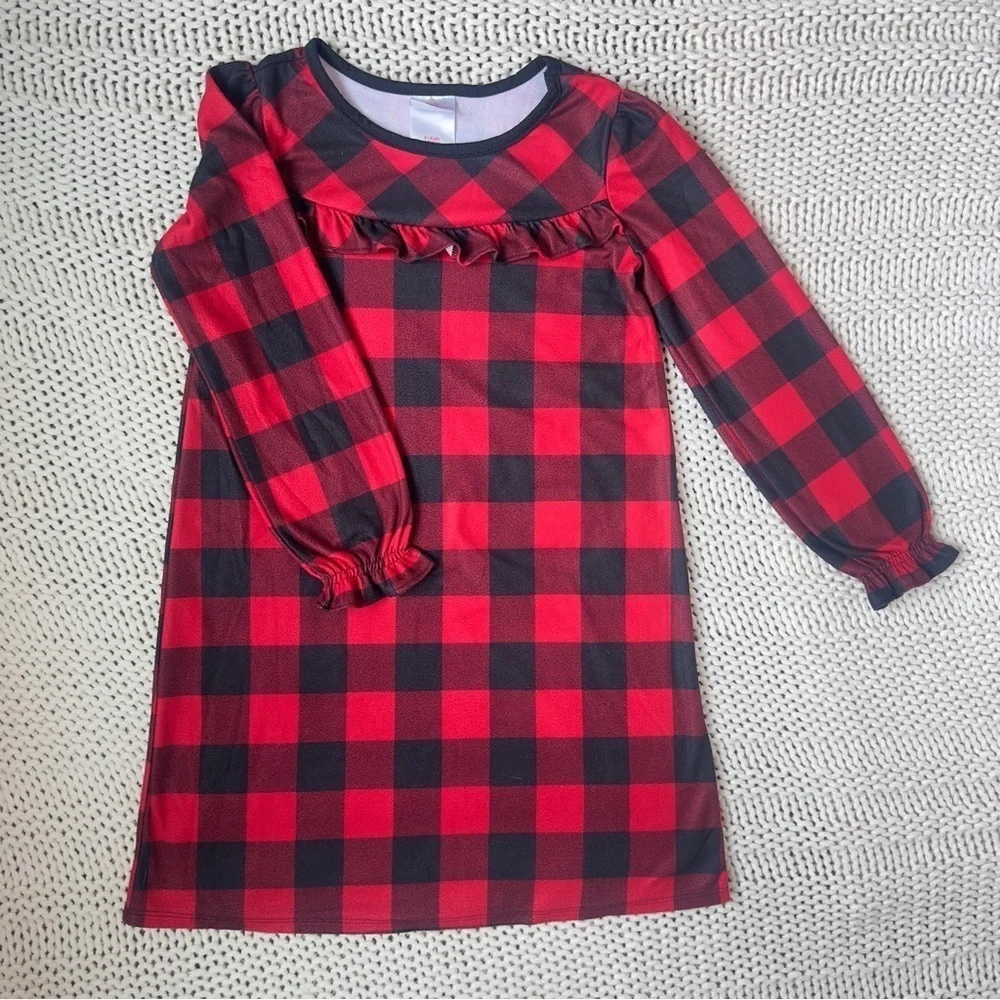 Wondershop Girl's Black and Red Ruffled Sleepwear Size 8